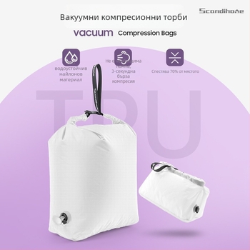 Вакуум чанти за компресия за пътуване, ръчна преса, водоустойчив нейлон, съхранение на дрехи