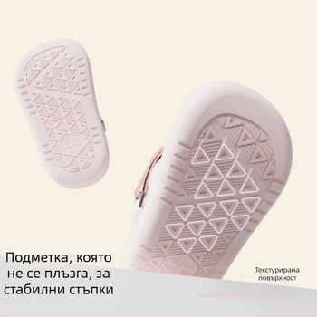 Детски обувки за прохождане с закрита пръстова част, антислип подметка, лятни сандали с регулируеми ленти