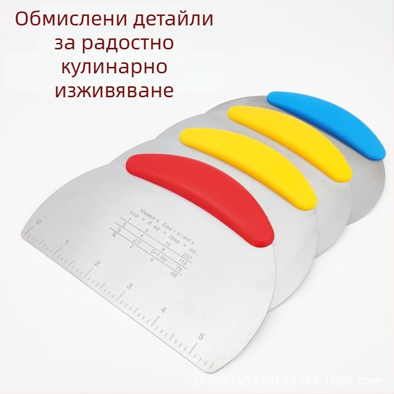 Полуокръгъл нож за тесто и скребец‑шпатула със скала, кухненска шпатула за печене, подходящ за оризови ролки и десерти