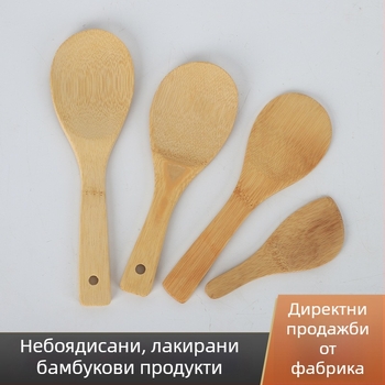 Бамбукова шпатула за незалепващи тигани, дървена лъжица за готвене, шпатула за суши ориз, квадратна кухненска шпатула