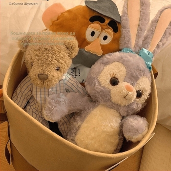 Кошница за пране с голям капацитет и сгъваема филцова кутия за съхранение на дрехи, играчки и закуски – симпатичен дизайн