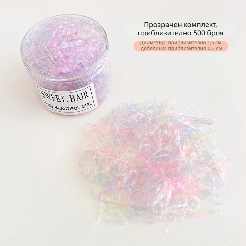Черна гумена лента за коса, за деца и възрастни, корейски стил, еластична и щади косата