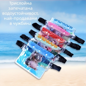 Водоустойчива PVC чанта за кръст с карикатурен дизайн, голям капацитет за телефон, съвместима с тъчскрийн, персонализируема