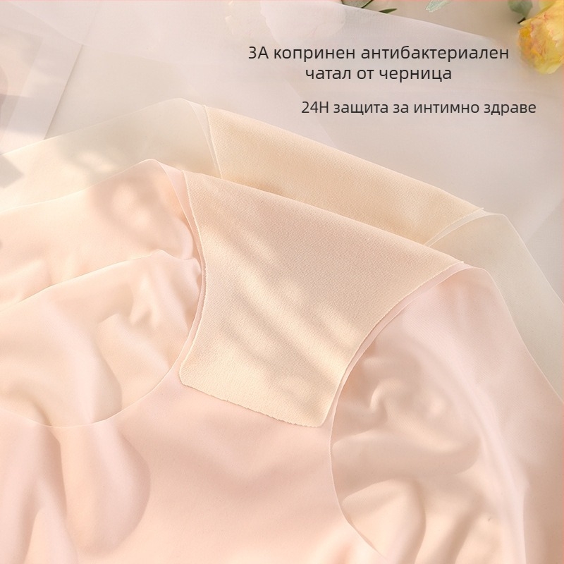 Plus-size дамско бельо, 10D Ice Silk, средно повдигната талия, антибактериално, контрол на корема, дишащо, невидимо под дрехите, леко и тънко