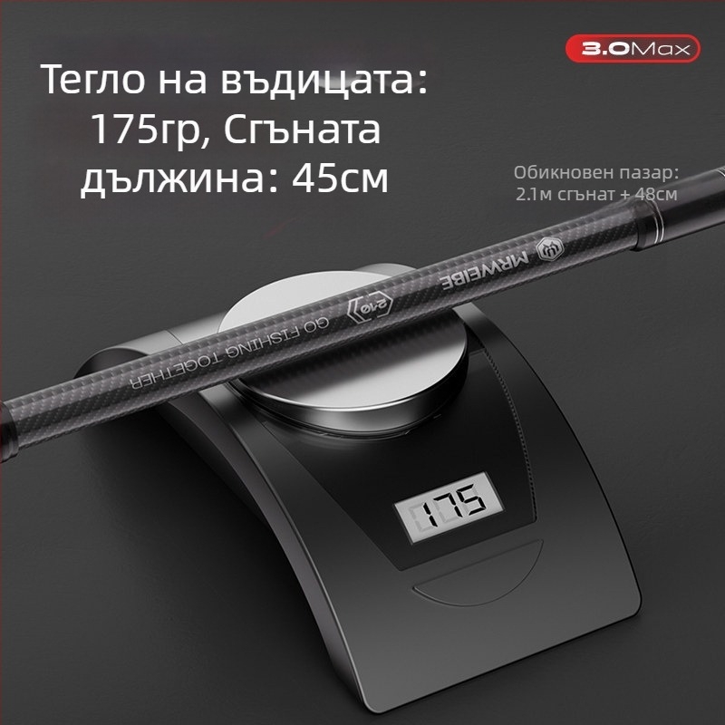 Портативен държач за риболовни пръти, сгъваем карбонов държач, въртене във всички посоки, лек
