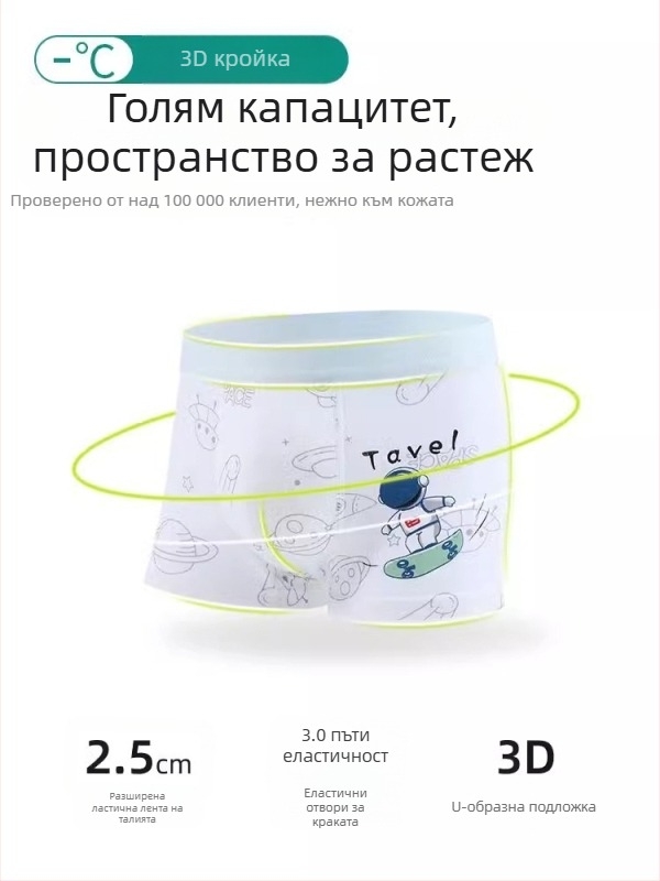 Лятно тънко мрежесто бельо за момчета, боксерки за момчета средно‑до‑голям размер, класа A, памук, Ice Silk тъкан