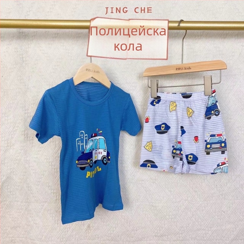 Детски домашен комплект в корейски стил малка принцеса, памук 100%, лято, ръкав 3/4, унисекс