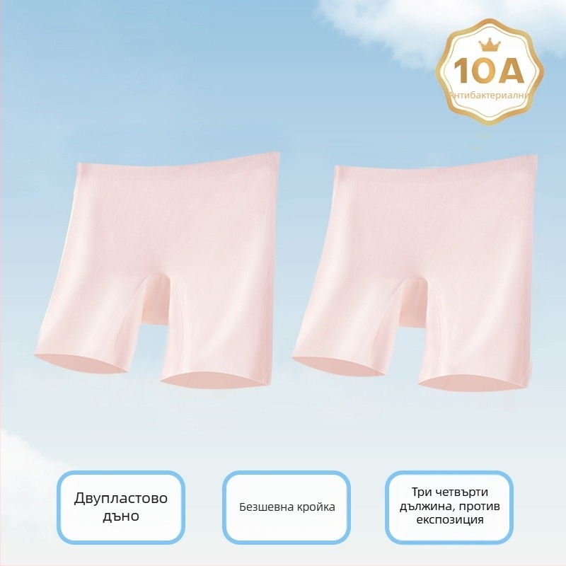 Детски безопасни шорти за момичета с охлаждаща Ice Silk долна дреха, антибактериален комфорт, дизайн три в едно