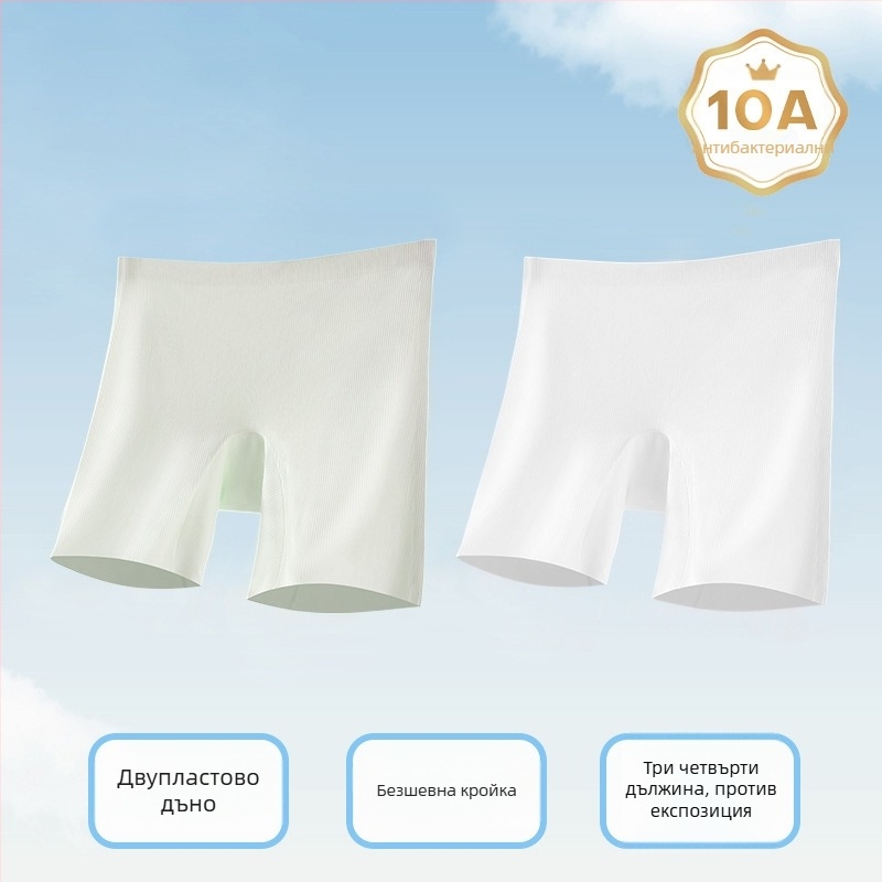Детски безопасни шорти за момичета с охлаждаща Ice Silk долна дреха, антибактериален комфорт, дизайн три в едно