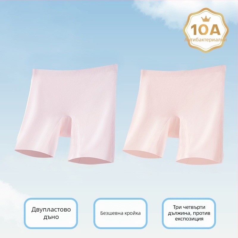 Детски безопасни шорти за момичета с охлаждаща Ice Silk долна дреха, антибактериален комфорт, дизайн три в едно