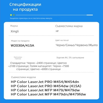 HP W2030A 415A тонер касета за LaserJet M479dn и M454d принтер