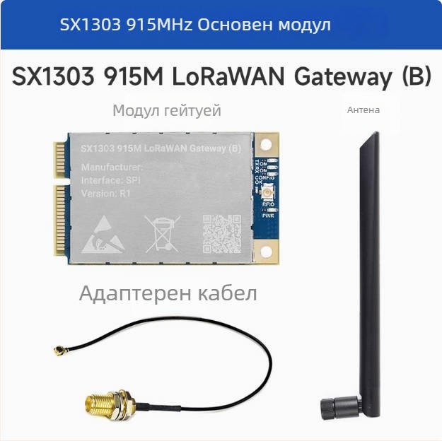 Разширителна платка за LoRaWAN gateway SX1302/1303 за Raspberry Pi 868 MHz / 915 MHz