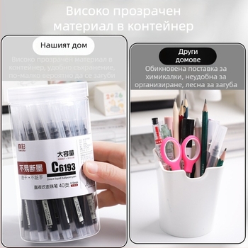 True Color гел писалка с водно-базирано мастило, черна подписна писалка за изпити, предназначена за учители и ученици
