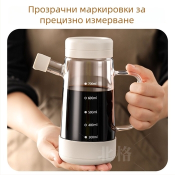 Комплект дозатори за соев сос и оцет за кухня – включва бутилки за подправки, бутилки за олио, светъл соев сос, готварско вино и бутилки за оцет