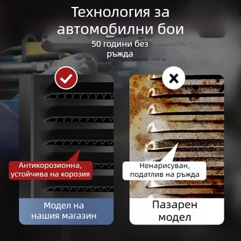Външен стенен вентилационен отвор с черна плоска квадратна ламелна решетка