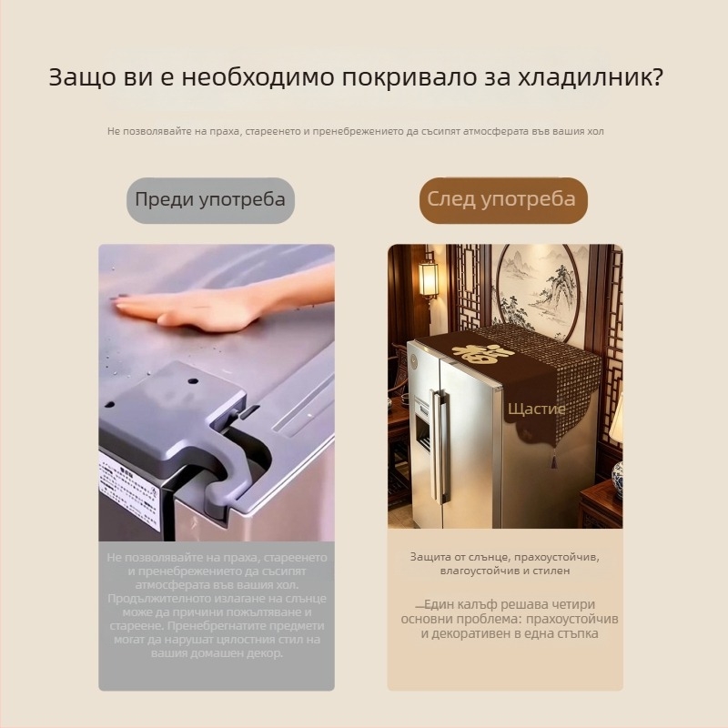 Хладилник прахозащитно покривало - универсално за еднодверни и двудверни, за микровълнова и пералня, слънцезащитна покривна тъкан