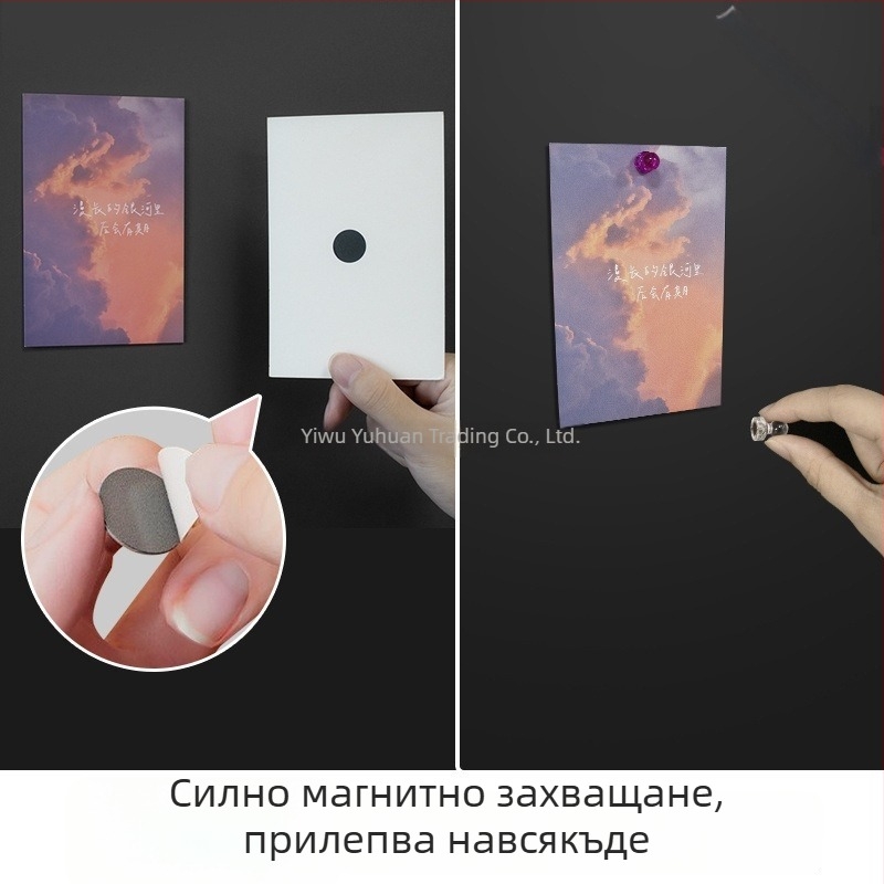 Безрамков двустранен стъклен магнитен панел за фотостена, дисплей за хладилник с магнити, табло и бял борд