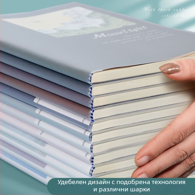 A5 блокнот с мек PVC корица, хартия от слама, лепено подвързване, INS стил