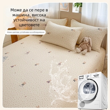 Дебела двойнослойна марля завивка за единично легло с калъфка, клас А, майчино-бебешки стандарт, флорална шарка, комплект от три части