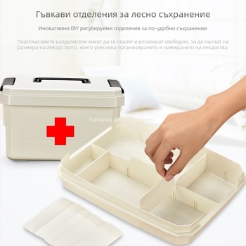 Домашна кутия за лекарства с маски, комплект в различни размери, многослоен органайзер за първа помощ, подходящ за семейства, ученици и детска градина.