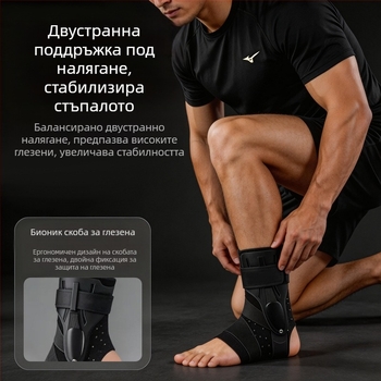 Регулируем глезен фиксатор за спортна защита и предотвратяване на навяхване