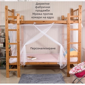 Студентска мрежа против комари за едно легло, с една врата, висока плътност, квадратен дизайн