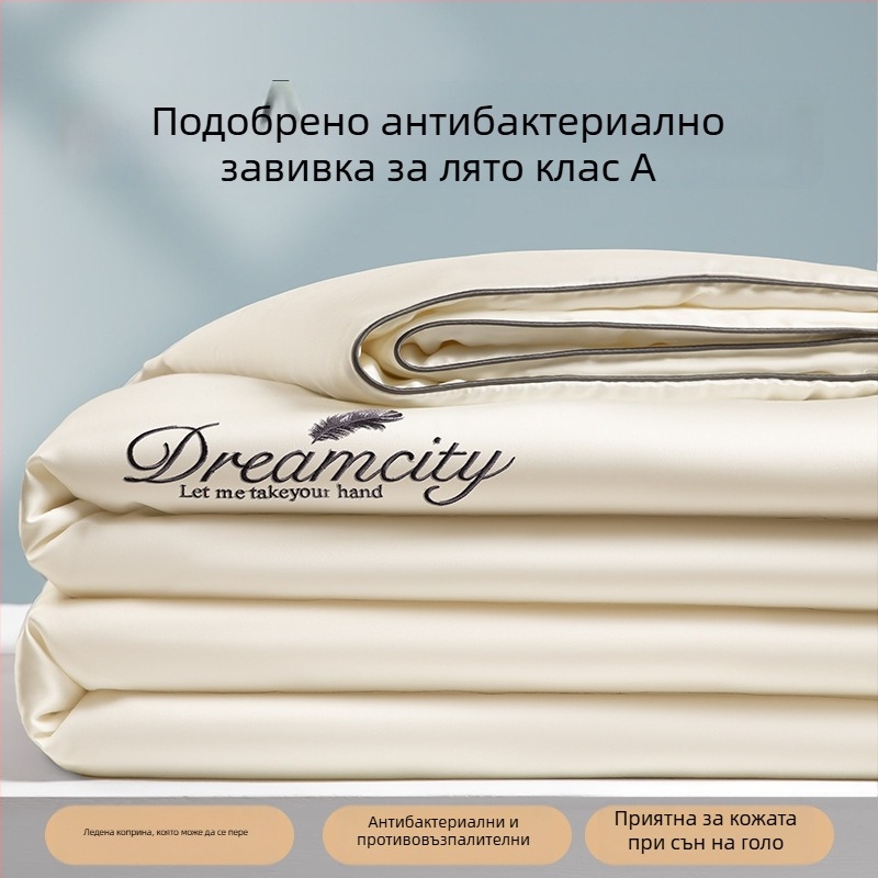 2026 нов модел охлаждаща лятна завивка от ледена коприна, комплект от четири части, машинно пране