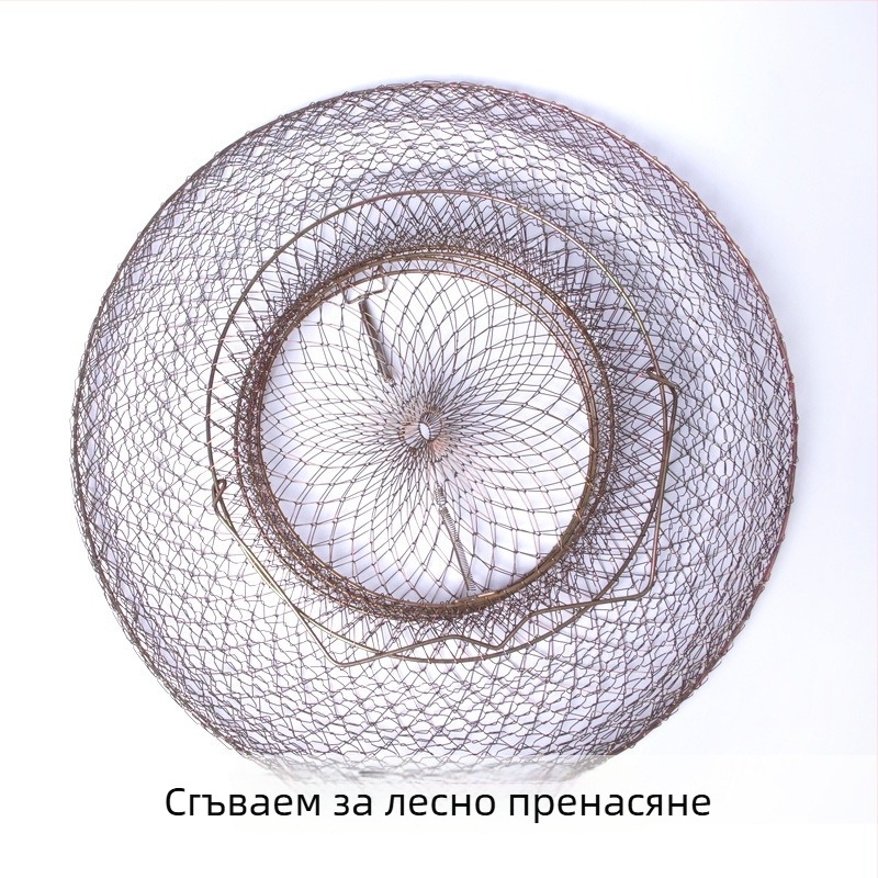 Рибарска кошница от метална тел 304 неръждаема стомана, кошница за раци и скариди, аксесоари за защита на рибата