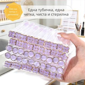 Четка за мигли с котешко око и четирилистна детелина, прозрачен тест-тубус, сменяем гребен за мигли, спирална козметична четка за удължаване на мигли