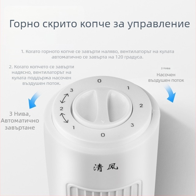 Безлопатен вертикален подов вентилатор за дома, тих и енергоспестяващ