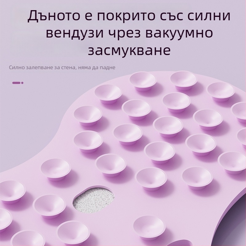 Акупресионна подложка за стъпала за баня с форма на малък бамбуков издънка, вулканичен камък за ексфолиация и мека гумена масажна подложка за крака
