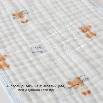 Beanyue 6-слойна интегрирана бамбуково-памучна бебешка кърпа, дълга марля кърпа за лице и баня, мека