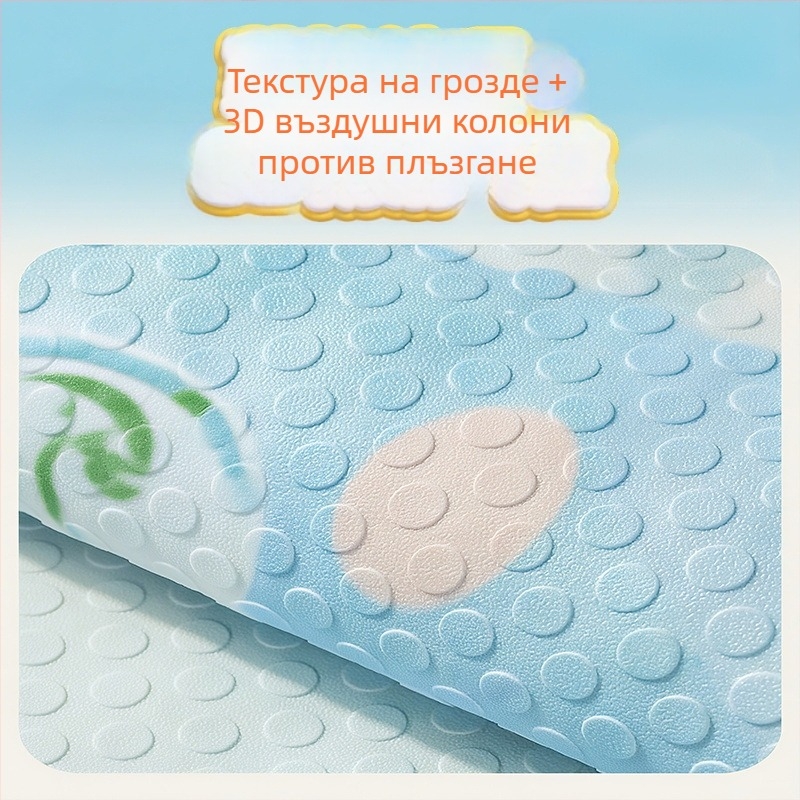 PVC подложка за баня против подхлъзване, водоустойчива, карикатурен принт, UV печат