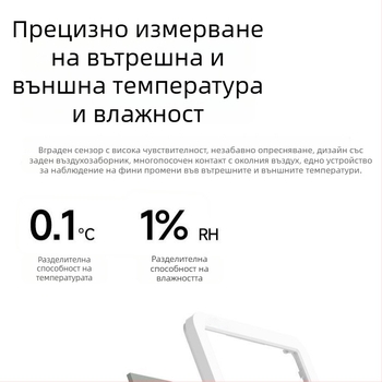 Цифров хигромер за вътрешна употреба с дисплей за температура и влажност, стенен монтаж за детска стая