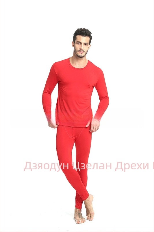 Мъжки термо комплект от Milk Silk с brushed финал за есен, тънък памучен флис, плюс размер