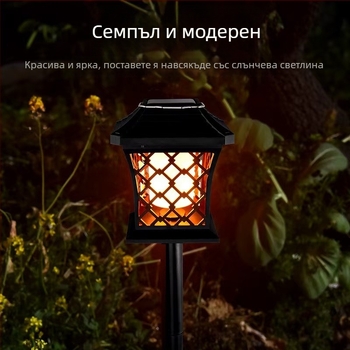 Слънчево дворско осветление: LED лампи за тревни площи, дървета и парков пейзаж
