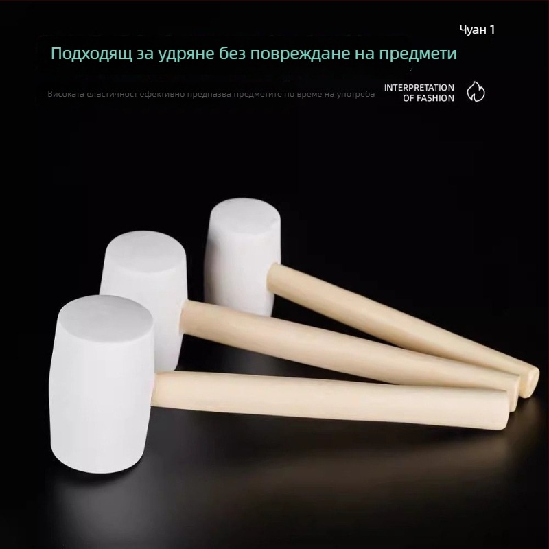 Гумено чукче с дървена дръжка за полагане на плочки