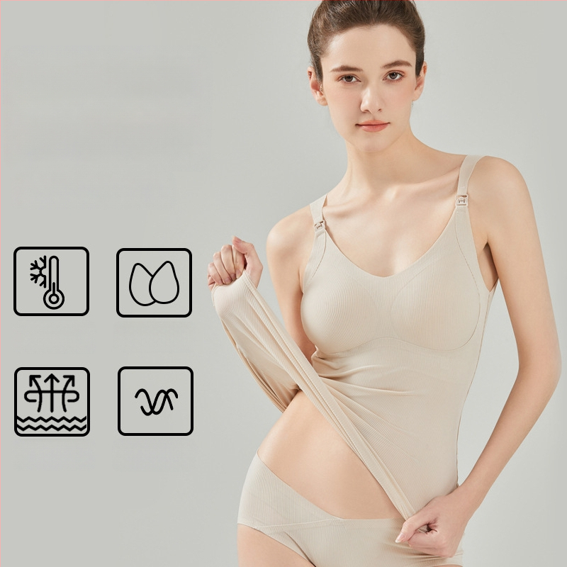 Motinystės maitinančio viršūnė – reguliuojami peties dirželiai, lengvas nailono audinys, korėjietiškas stilius, pavasaris–vasara 2024