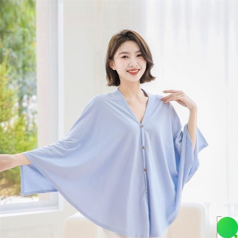 Maitinimo skraiste maitinti - kvėpuojanti TR medžiaga, PVC ≤30%, 3/4 rankovės, polo apykaklė, daugiafunkcinė apsauga maitinti lauke, Pavasaris 2024