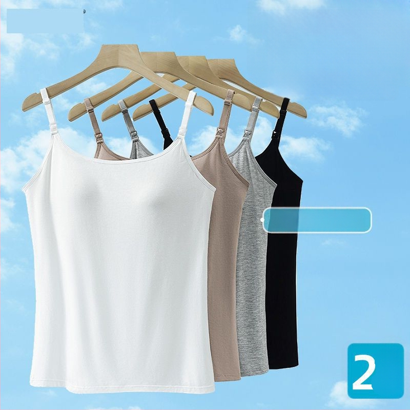 Žindymo camisole iš modalinio audinio apatiniai, lengvas vasaros stilius nėštumo ir žindymo laikotarpiui