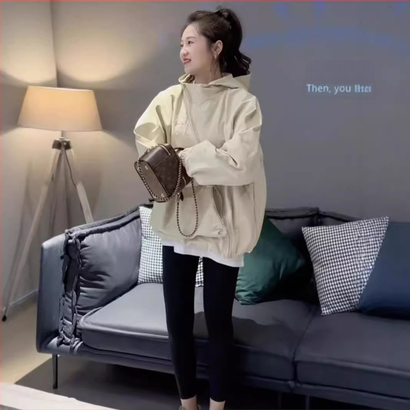 Moteriška apsauga nuo saulės su gobtuvu, laisvas kirpimas, ilgomis rankovėmis, vidutinio ilgio, UPF30+