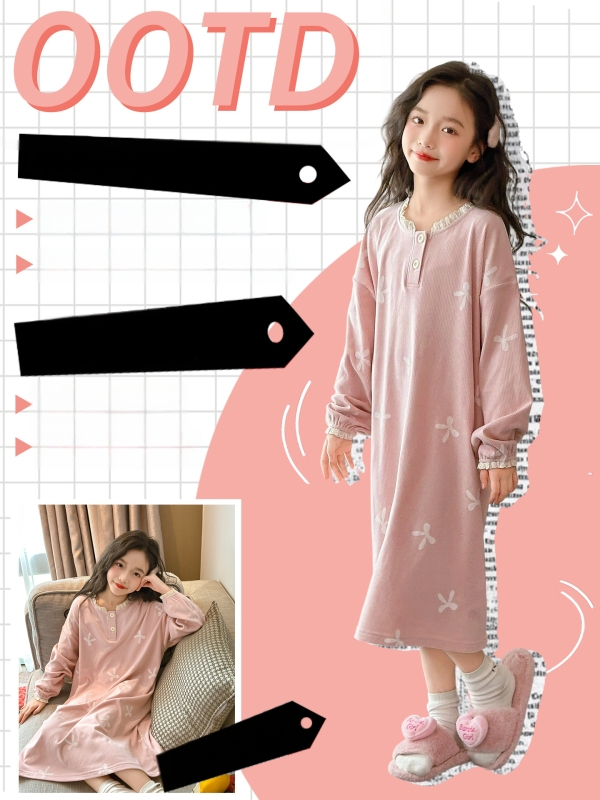 Tüdrukutele pikkade kätega ööriide Derong sametist, paks polüestersegu 90% polüester + 10% spandeks, anti-staatiline ja soojendav, lastele alates 8. eluaastast, kevad/sügis/talv