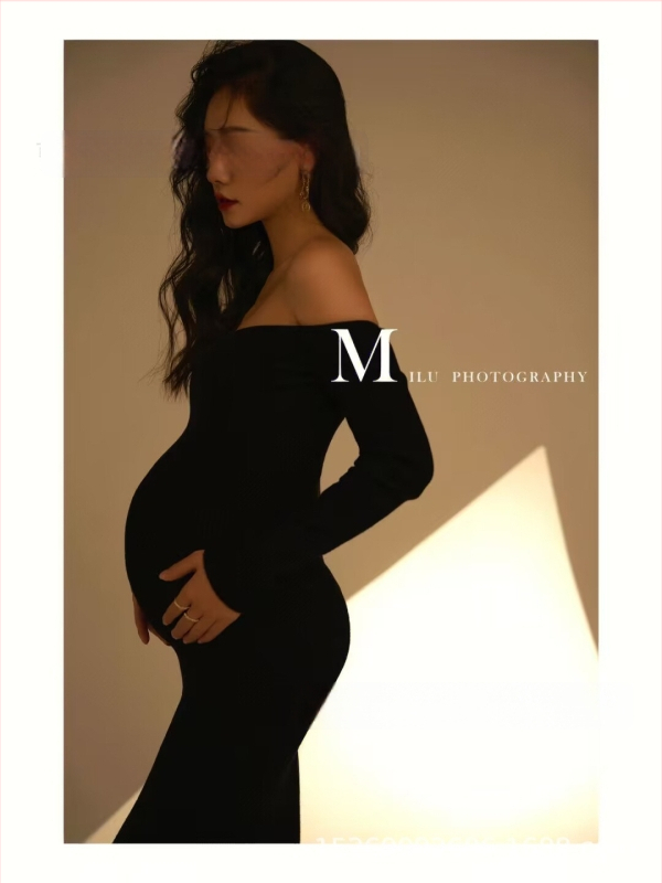 Raseduse fotosessiooni kleit, polüesterkangas, pikkade varrukatega, jaapani-korea vaba stiil