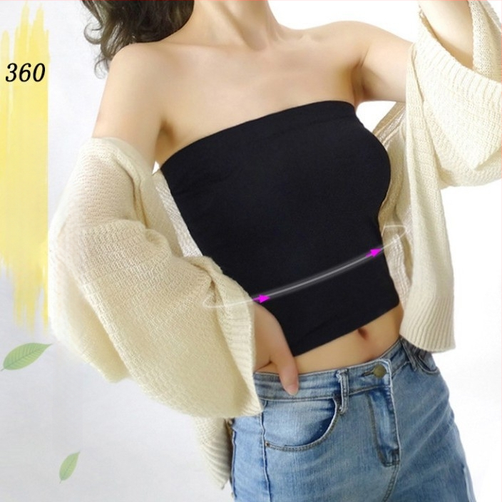 Nylon ilma õlgedeta, vest-stiilis top wrap, ultraõhukesed vormitud kausid, hingav, anti-exposure, pikkus kuni kõhuni