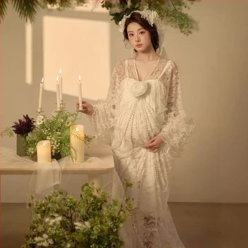 Rasedate fotosessiooni seelikukomplekt, õlimaal stiilis, kirjanduslik retro, pikk seelik, polüester