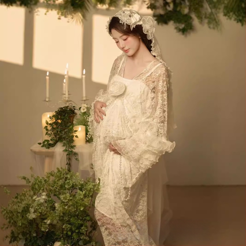 Rasedate fotosessiooni seelikukomplekt, õlimaal stiilis, kirjanduslik retro, pikk seelik, polüester