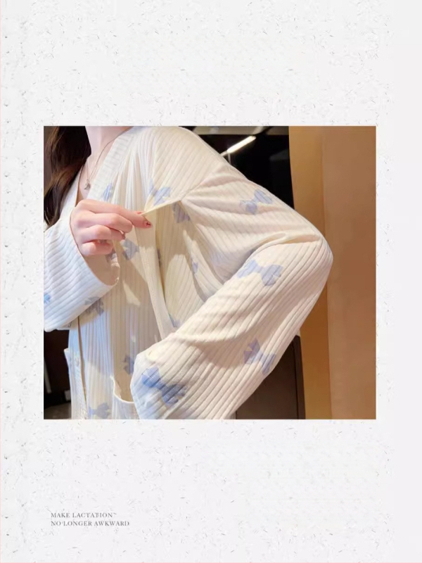 Triibuline rasedus- ja imetamispidžaama komplekt, pikad varrukad, püksid, imetamisava, kootud materjal puuvill-poliester (puuvill 30–50%, polüester 50–70%)