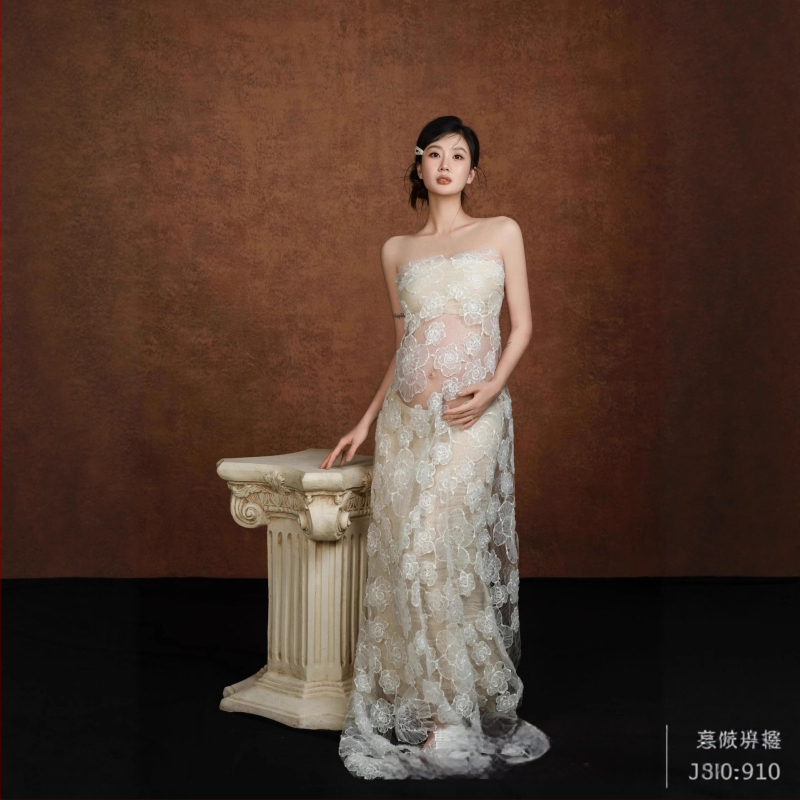 Rasedate fotosessiooni kleit – varrukateta, polüester 70–80%, poolpikk seelik, värske ja armas stiil