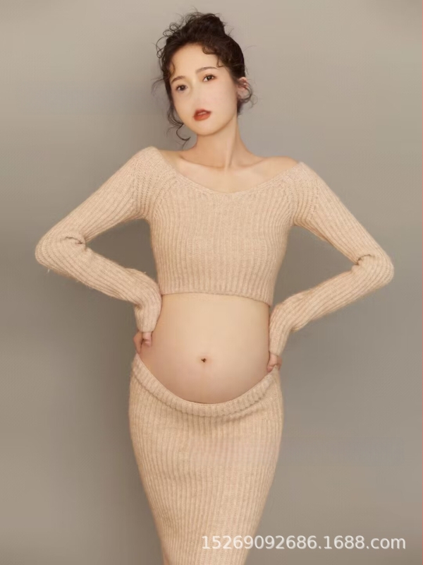 Raseduse fotosessiooni kostüüm, ühetooniline muster, polüestri kiud, 90% polüester, 2022. aasta talv