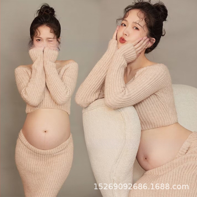 Raseduse fotosessiooni kostüüm, ühetooniline muster, polüestri kiud, 90% polüester, 2022. aasta talv